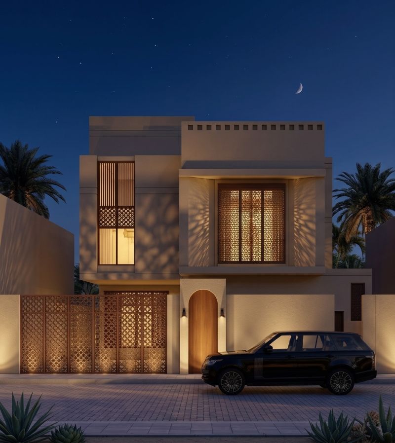 مثال بصري لواجهة سكنية في جدة